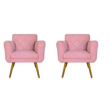 Imagem de Combo 02 Poltronas Estofadas Decorativas Para Quarto Closet Isabella S