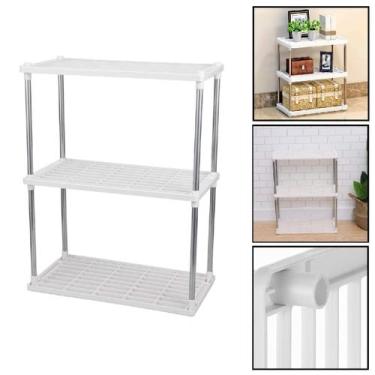 Imagem de Estante Metal Modular com 3 Prateleiras Plástico Organizador - Homeart