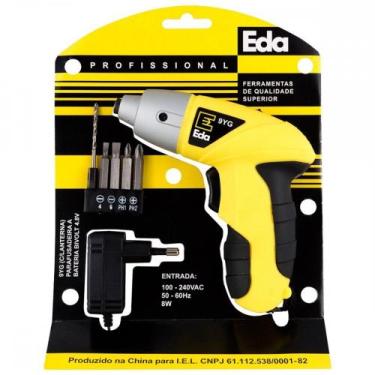 Imagem de Parafusadeira Eda 4,8V. Com Carregador + Lanterna Led Bivolt - 9Yg