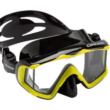 Imagem de Máscara de Mergulho Cressi Pano 3, Preto, Amarelo