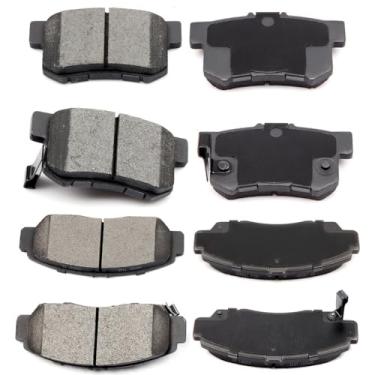 Imagem de ECCPP D536-7418 D787-7656 Conjunto de pastilhas de freio a disco cerâmico traseiro e dianteiro adequado para Acura CL 2001-2003, para Acura RL 1999-2004, para Acura TL 1999-2008