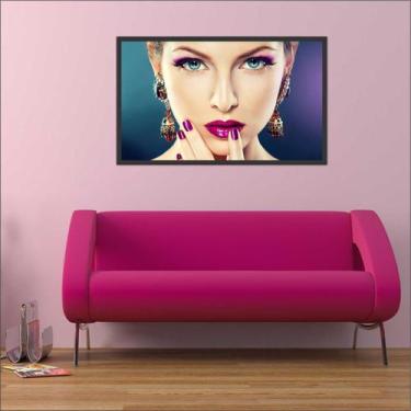 Imagem de Quadro Decorativo Maquiagem Salão De Beleza Fashion Hair Com Moldura 1
