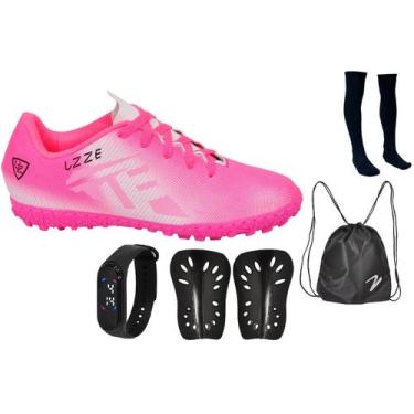 Imagem de Chuteira Society Adulto Gramado Sintético Sosaite + Relógio Caneleira 