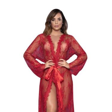 Imagem de Robe Feminino Hobby Sex Rendão Luxo Com Transparência - Y.Lingerie, Ún