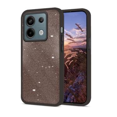 Imagem de Anlalish Compatível com Xiaomi Redmi Note 13 Pro 4G Capa protetora de silicone TPU com glitter, para Xiaomi Poco M6 Pro, capa ultrafina à prova de choque (preto)
