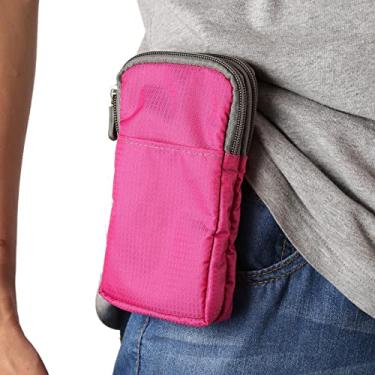 Imagem de Peito pequeno para mulheres, bolsa transversal para smartphone, coldre à prova d'água com clipe de cinto para celular com zíper bolsa para celular com alça bolsa carteira leve, vários bolsos para