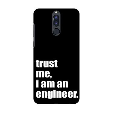 Imagem de AMZER Capa traseira com design fino feito à mão impresso Snap On Hard Shell Case com película de kit de limpeza de tela para Huawei Honor 9i - Proud to Be A Engineer 1 cor HD, capa traseira ultra leve