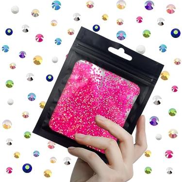 Imagem de CLRDIVA 5000 peças 2 mm Rosa Choque AB Flatback Resina Strass Bulk Jelly Gems Flat Back Cristais Sem Hotfix Atacado Pedras Diamantes para Artesanato Copos Rosto Olho Maquiagem Unhas Bling DIY Decoração