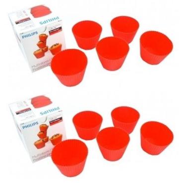 Imagem de 10 formas de silicone para muffin cupcake airfryer multicooker origina