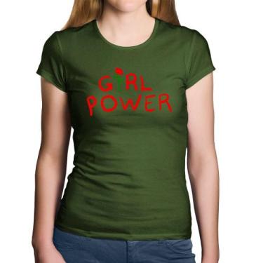 Imagem de Baby Look Algodão Girl Power - Foca na Moda, Musgo, GG