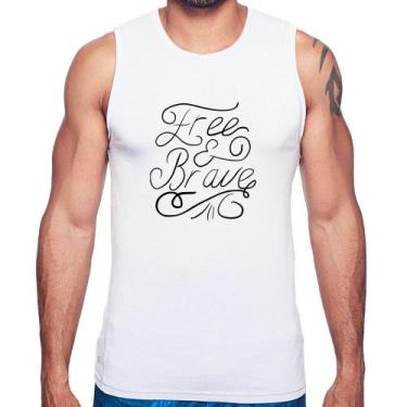 Imagem de Regata Free and Brave - Foca na Moda, Branco, M