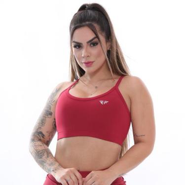 Imagem de Top Alta Sustentação Academia Fitness Treino Vermelho - ElementFit, M 