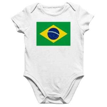 Imagem de Body Bebê Algodão Bandeira Brasil - Foca na Moda, Branco, M