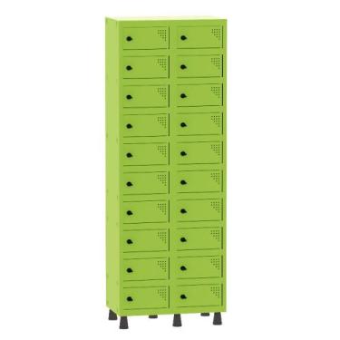 Imagem de Armário Porta Objetos de Aço 2 Vãos 20 Portas Pitão Pandin 1,90 m Verd