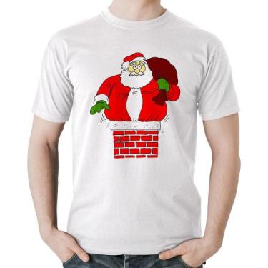 Imagem de Camiseta Algodão Papai Noel Chaminé - Foca na Moda, Branco, GGG