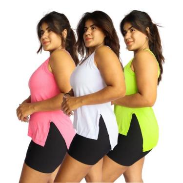 Imagem de Kit 3 Regata Feminina Sobre Legging tapa Bumbum Academia Fitnesse Trei