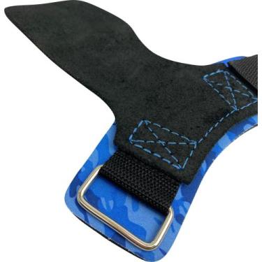Imagem de Hand Grip Couro Azul Academia Barra Mão Protetor - Pro Trainer, P