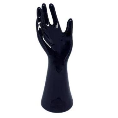 Imagem de Mão Porta Anel Cerâmica - Lumes Decoraçoes, preto