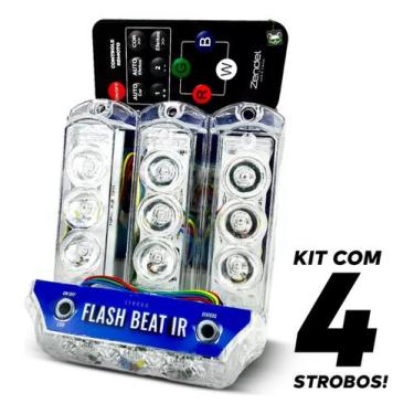 Imagem de Kit 4 Strobo Flash Control Beat IR V4 Controle Zendel
