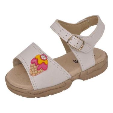 Imagem de Sandália Ortopédica Infantil Menina Sorvete Branca - Raniel Calçados, 