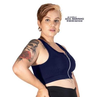 Imagem de Top Com Ziper E Bojo  Removível Plus Size Conforto Garantido pela Wolf