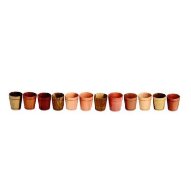 Imagem de Kit 12 Und Copinho De Pau Madeira 6x4cm - Colheres de Pau