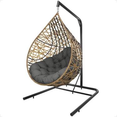 Imagem de Balanço Suspenso Ninho Gota com Suporte Mola e Mosquetão Almofada Impe