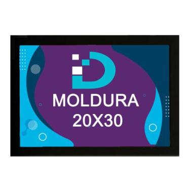 Imagem de Moldura Preta 20x30 Com Fundo Em Eucatex Para Decoração e Arte Artesan