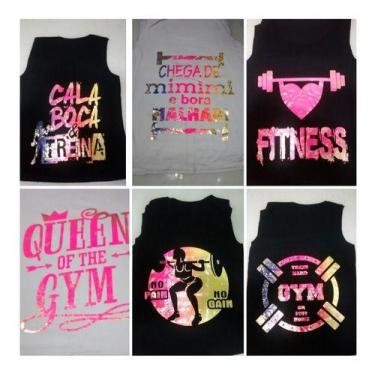 Imagem de Kit 10 Regatas Feminina Blusinha Fitness  Academia Ginastica - MTM, U,