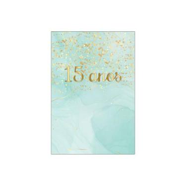 Imagem de Painel De Festa Vertical 1,50 x 2,20 - 15 Anos Efeito Mármore Azul Esv
