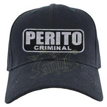 Imagem de Boné bordado nome - perito criminal perícia perito - Sarquis , Azul