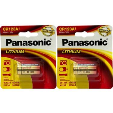 Imagem de Pilha Bateria CR123A Panasonic 3 Volts Original 02 Unidades