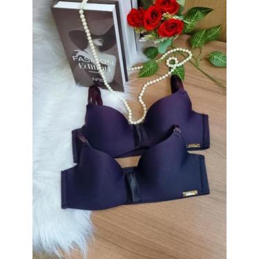 Imagem de KIT 2x Sutiã Com Bojo Fecho Frontal Alça C/ Regulagem Lateral Larga - 