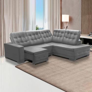 Imagem de Sofá Canto Chaise Dueto 250 x 205 Cm Retrátil Mola Bonnel Reclinável V