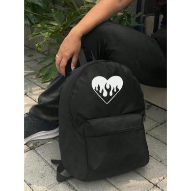 Imagem de Mochila Small CORACAO FOGO Bolsa Escolar Trabalho Viagem Mala Faculdad
