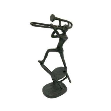 Imagem de Escultura Decorativa Trompetista Equilibrista Luxo - LUXdécor