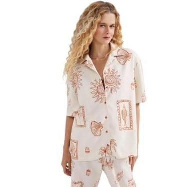Imagem de Camisa Feminina Hering Estampada Creme-Feminino