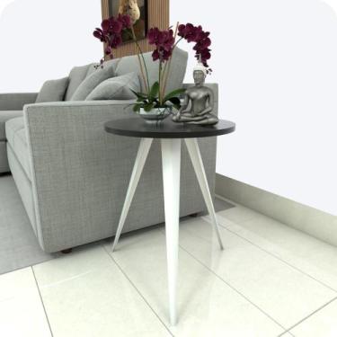 Imagem de Mesinha Lateral De Canto Para Sala e Quarto Redonda B.P - CromoShop