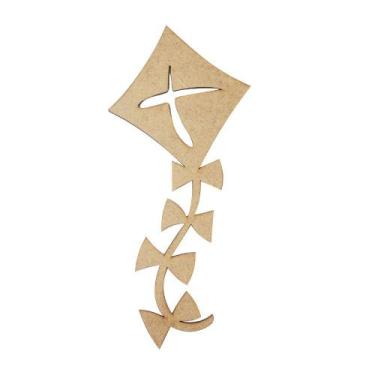 Imagem de Kit 50 Aplique Pipa Decorativa 18,5x8,5 Mdf Madeira Laser - ATACADÃO D