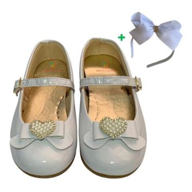 Imagem de Sapatilha Infantil Boneca Daminha Rasteirinha Coração Strass - Pequeno