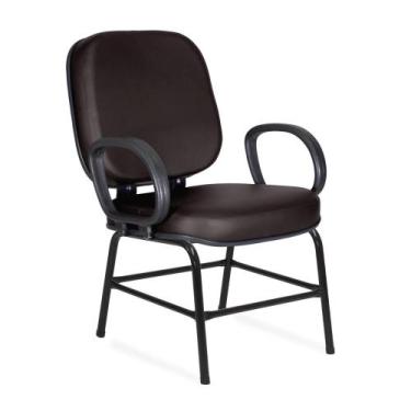 Imagem de Cadeira Obeso Torino Plus Size Fixa Marrom - Flex Cadeiras