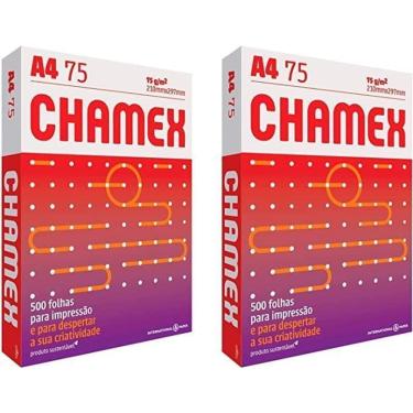 Imagem de Kit 2 Papel Sulfite A4 500 Folhas Gramatura 75G/M Chamex