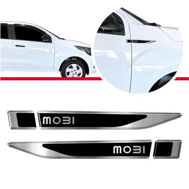 Imagem de Par De Emblema Lateral Fiat Mobi 2017-2019 Resinado Cromado