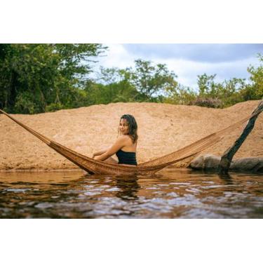 Imagem de Rede de Dormir Camping Náilon Tarrafa Caramelo - TEIXEIRA