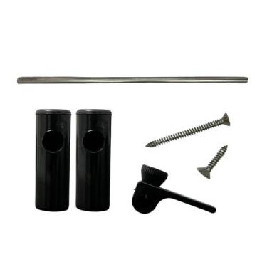 Imagem de Kit Aparadores Inox 40cm Preto Branco Envidraçamento - Shopping da Sac