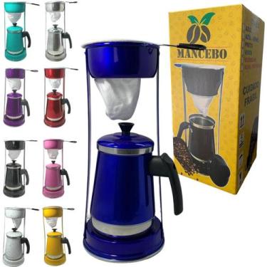 Imagem de Bule Com Mancebo Suporte 1,2L Coador De Café colorido Retro em Alumíni