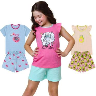 Imagem de Kit 3 Conjuntos Infantis Menino ou Menina Conforto, Pijamas todas as e