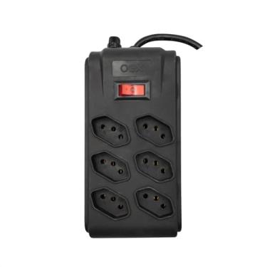 Imagem de Extensão 6 Tomadas Bivolt Régua Elétrica Botão Liga Desliga Com Filtro De Linha 1,5 Metros