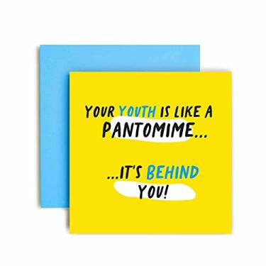 Imagem de Huxters Cartão de aniversário engraçado - Youth is Like a Pantomime - Cartão de feliz aniversário para ela - presentes de mulheres - Cartão de aniversário de amigo - Cartão de presente - Cartão