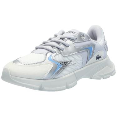 Imagem de Lacoste Tênis infantil unissex L003 Neo, Cinza claro/Slv, 12 Little Kid